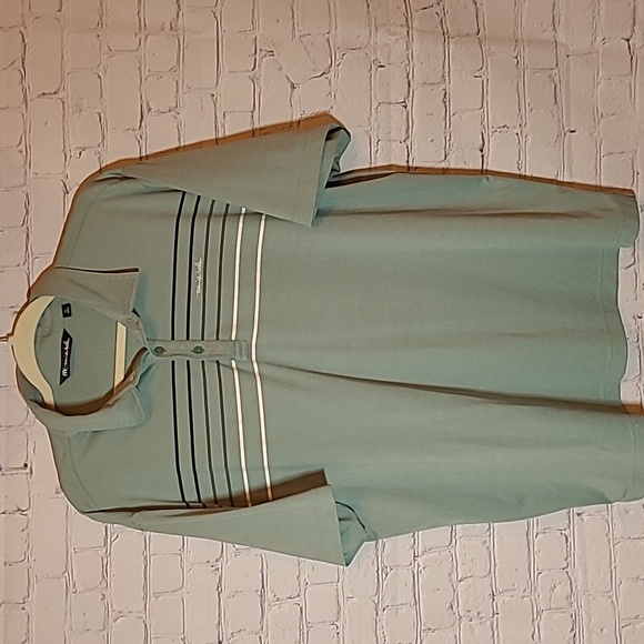 Travis Mathew Other - Travis Mathew Green Short Sleeve XL Striped Golf Polo Shirt